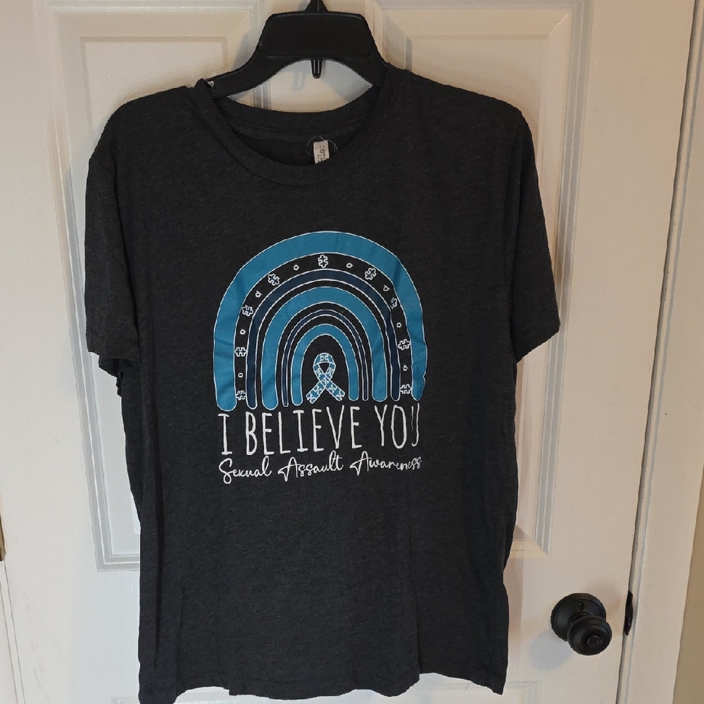 Charcoal Gray and Blue Kids' Awareness Tee
